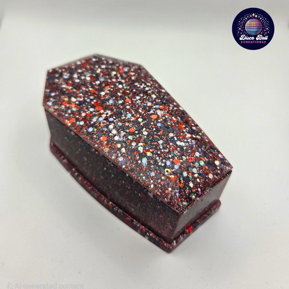 Mini Coffin Storage Box - Spooky Glitter Trinket Holder
