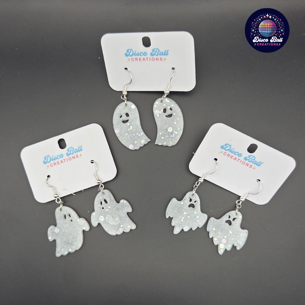 The Boo Crew Ghost Earrings | Spooky Cute Resin Jewellery | Halloween Accessories