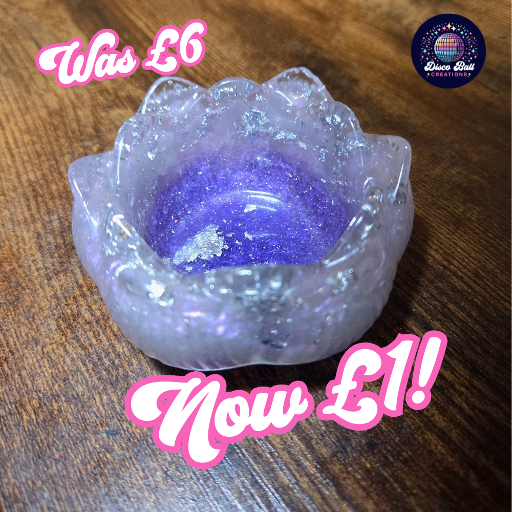 SALE - Purple Flower Tealight Holder