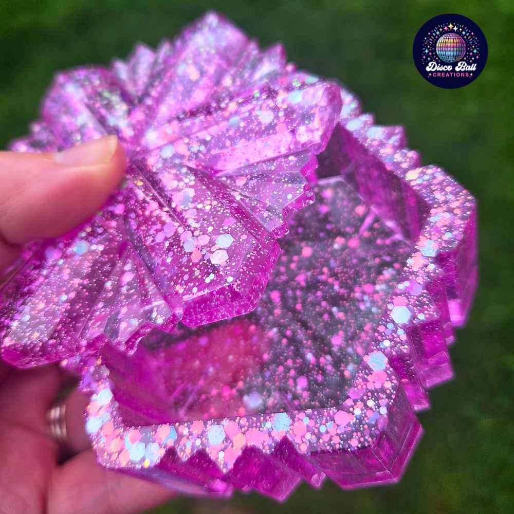 Snowflake Pot - Glitter Resin Jewellery Box & Christmas Décor