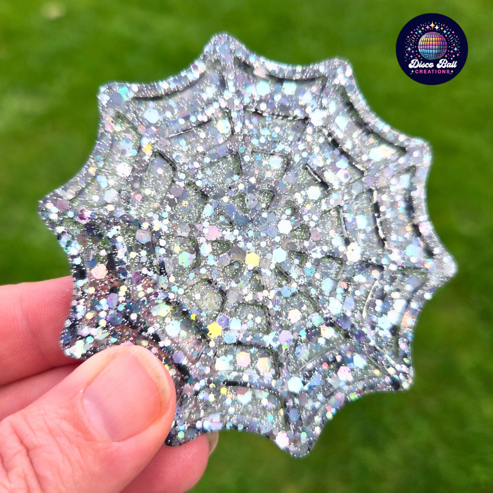 Glitter Spiderweb Coaster