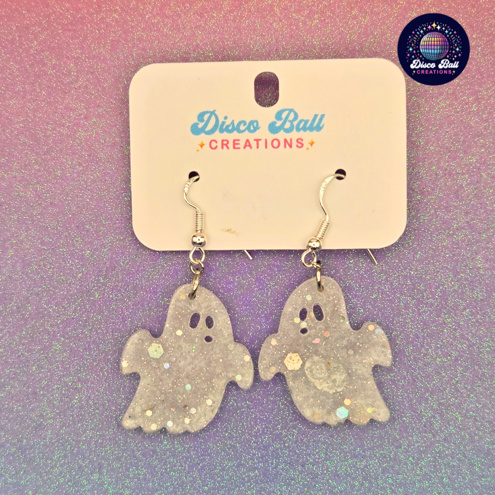 The Boo Crew Ghost Earrings | Spooky Cute Resin Jewellery | Halloween Accessories