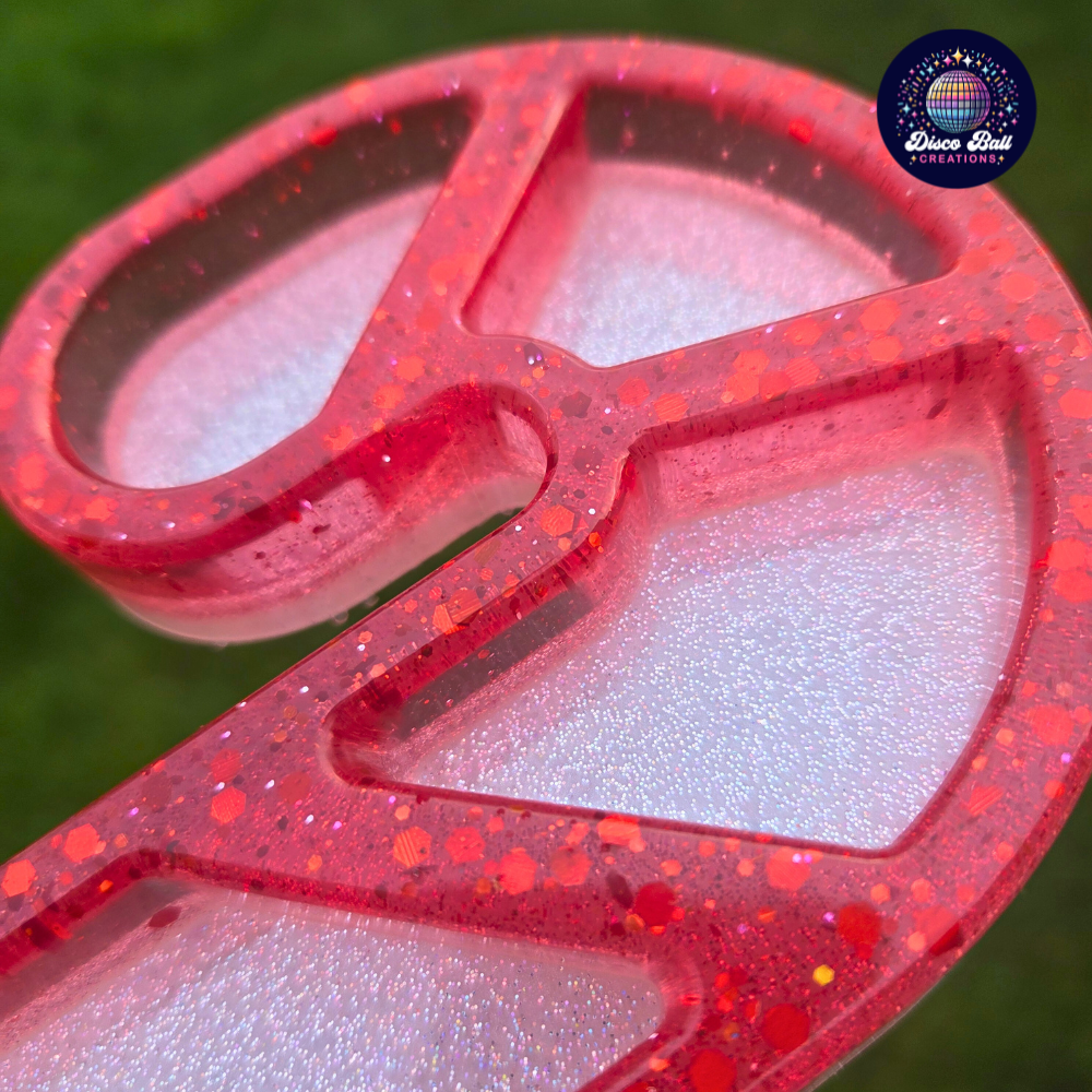 Glitter Candy Cane Resin Tray