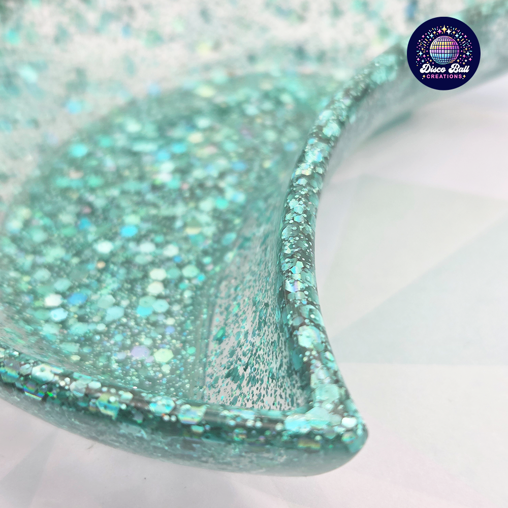 Celestial Crescent Dish - Sparkly Moon Resin Tray for Keepsakes