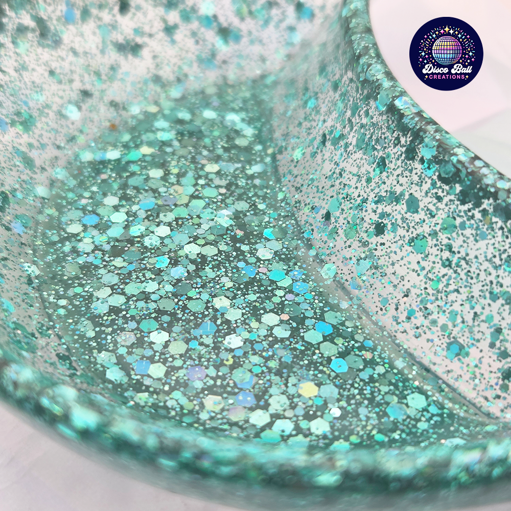 Celestial Crescent Dish - Sparkly Moon Resin Tray for Keepsakes