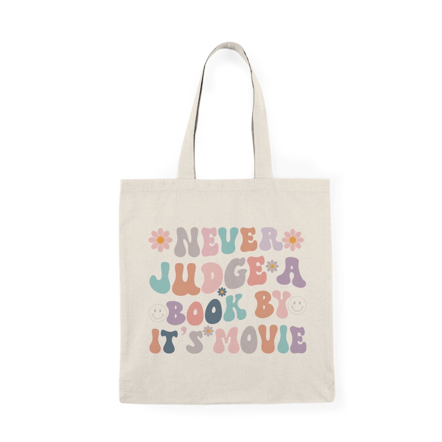 Never Judge a Book By Its Movie Tote Bag | Funny Reader Gift