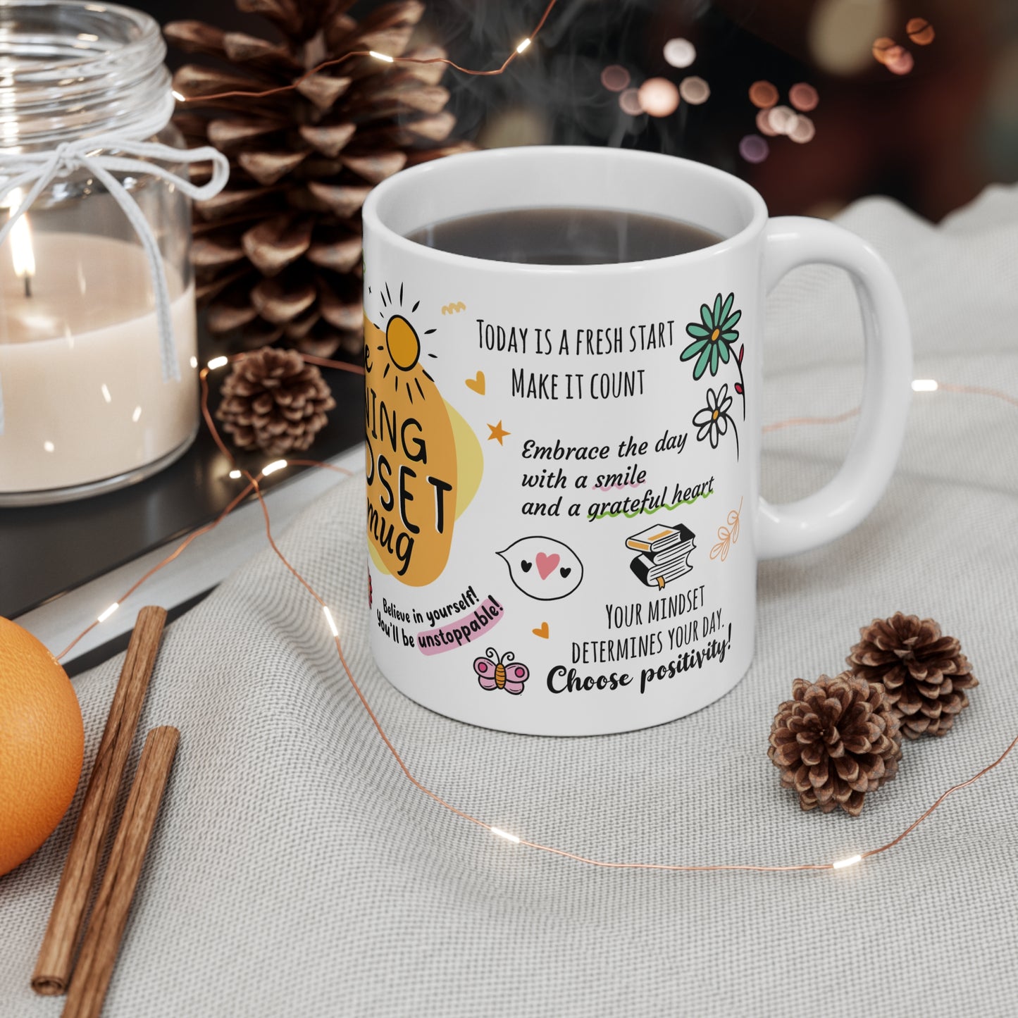 The Morning Mindset Mug. Start Your Day with Positivity and Purpose 11oz White Mug