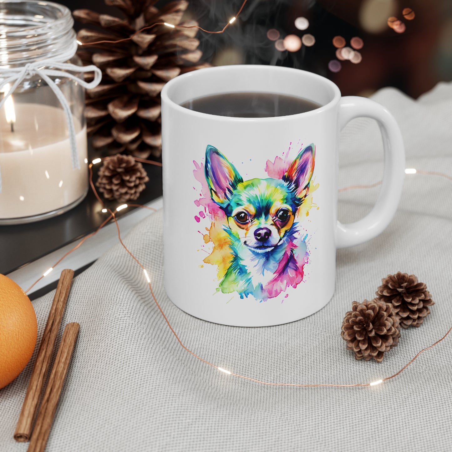 Chihuahua Colourful Watercolour Mug – Perfect Gift for Chihuahua Lovers