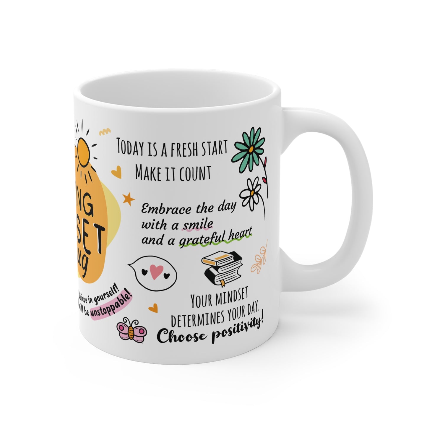 The Morning Mindset Mug. Start Your Day with Positivity and Purpose 11oz White Mug