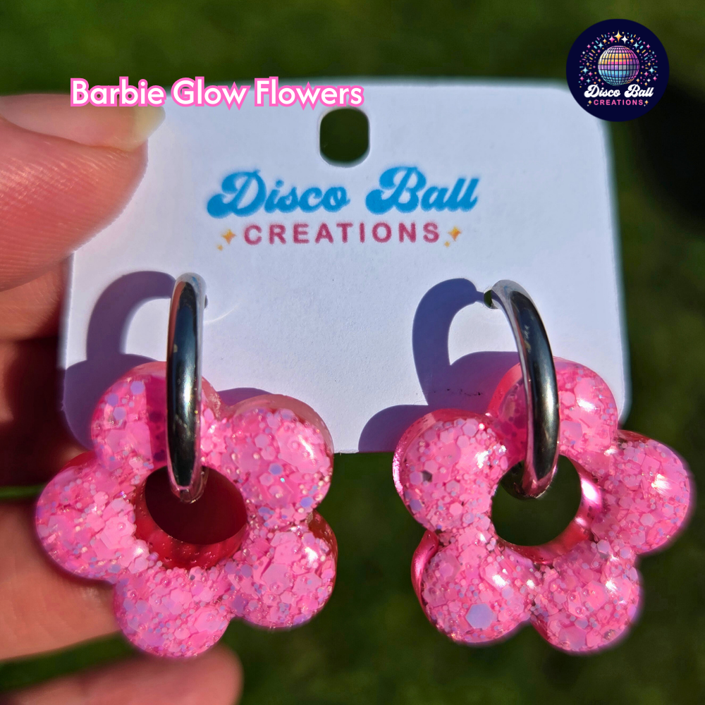 Hoop Drops - Hand-Poured Resin Heart, Flower, Hoop & Star Earrings