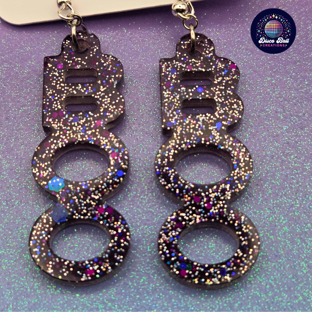 'BOO' Statement Earrings | Spooky Gothic Resin Jewellery | Unique Halloween Accessories