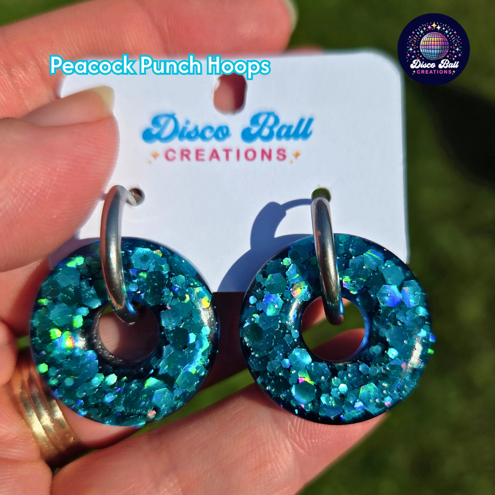 Hoop Drops - Hand-Poured Resin Heart, Flower, Hoop & Star Earrings