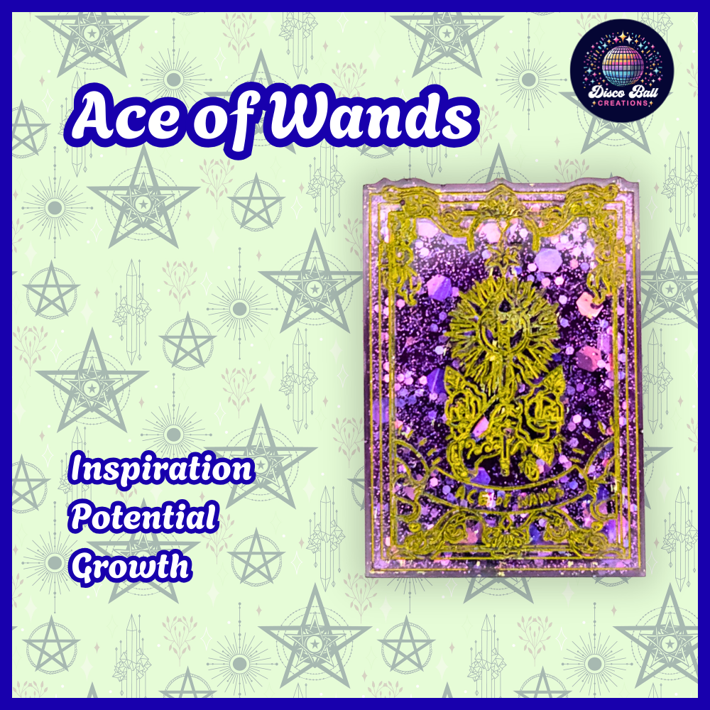 Handmade Resin Tarot Card Keyring - Celestial Charm - Witchy Gift, Spiritual Accessory, Purple & Gold Mystical Keychain