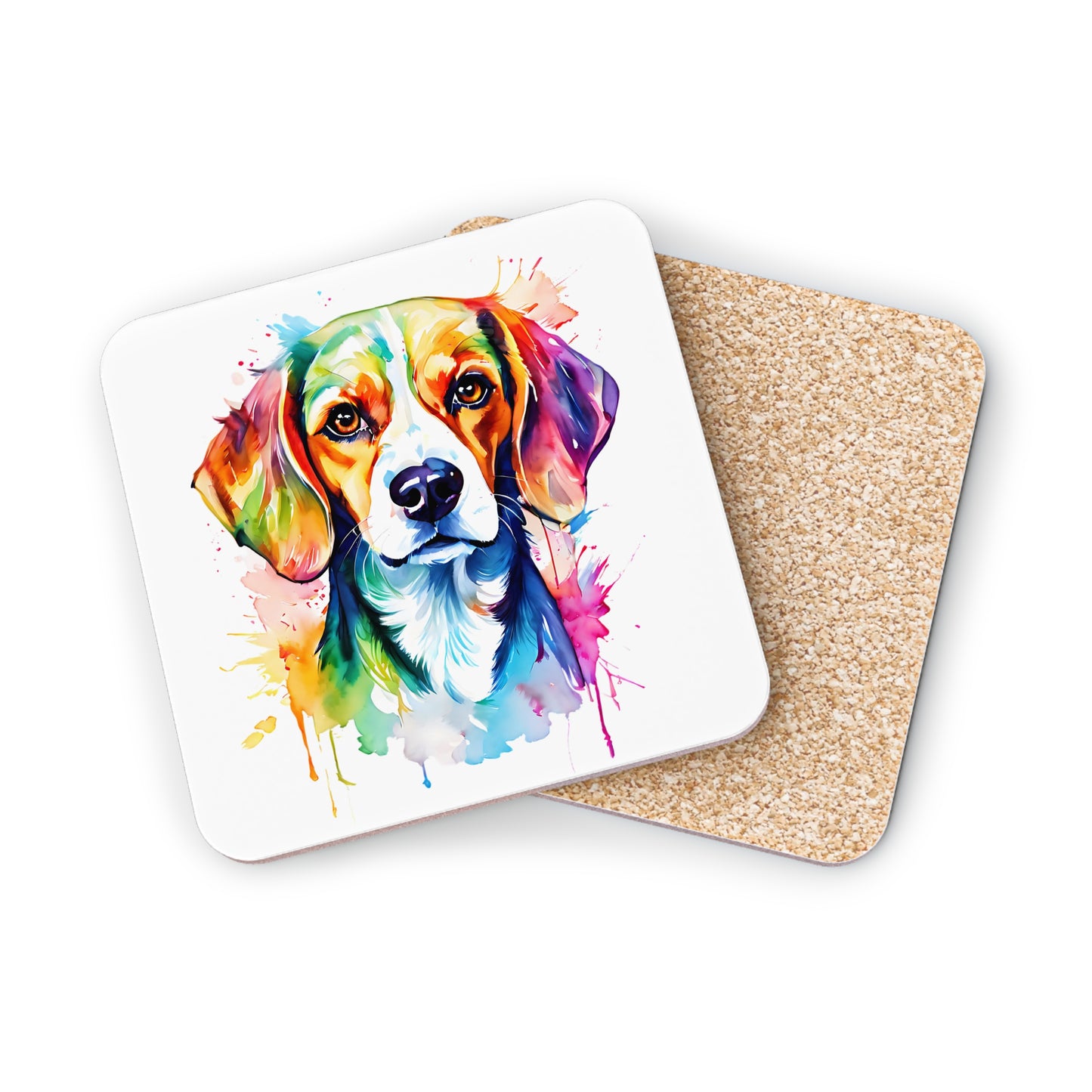 Beagle Coaster – Colourful Watercolour Dog Art Gift for Beagle Lovers