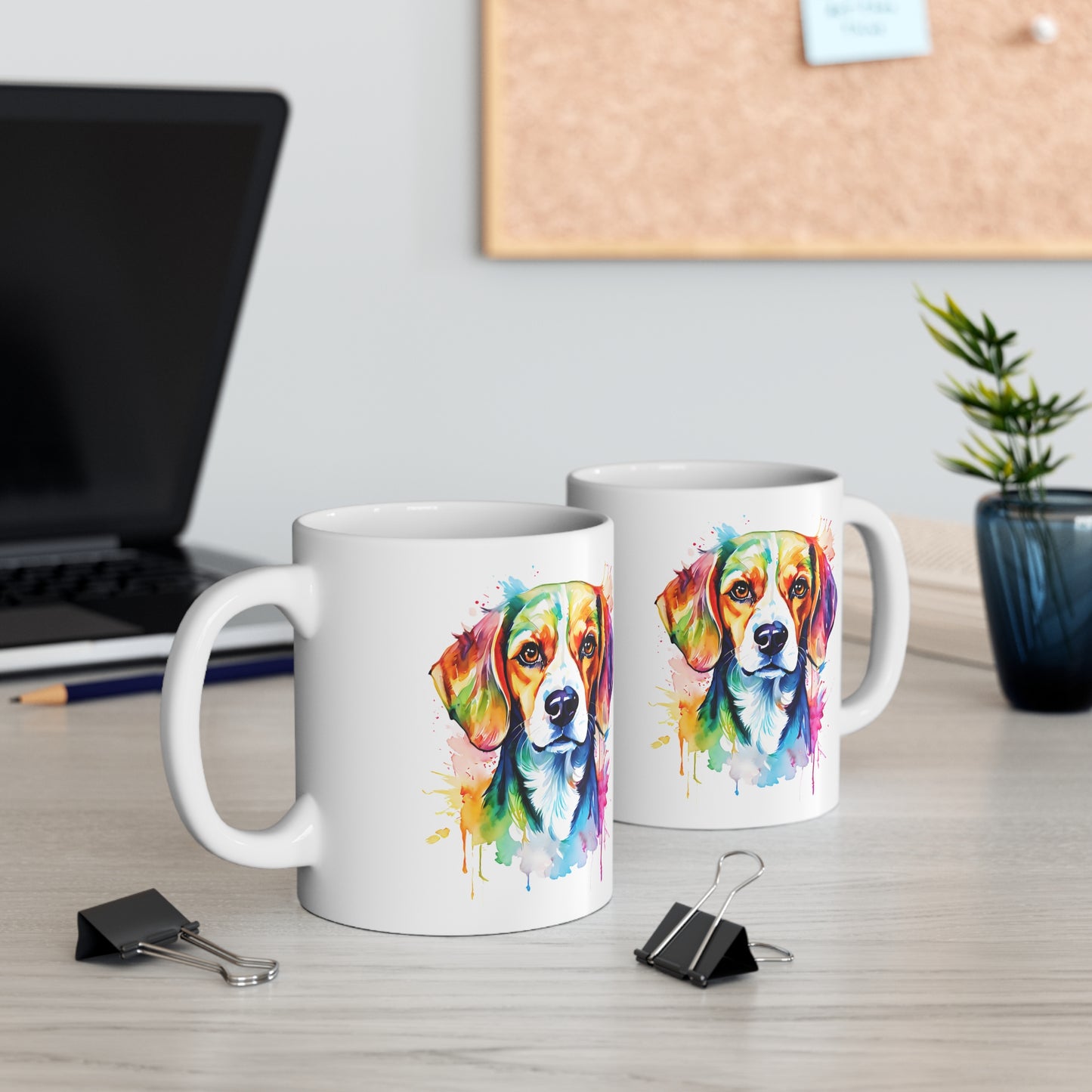 Beagle Mug – Colourful Watercolour Dog Art Gift for Beagle Lovers