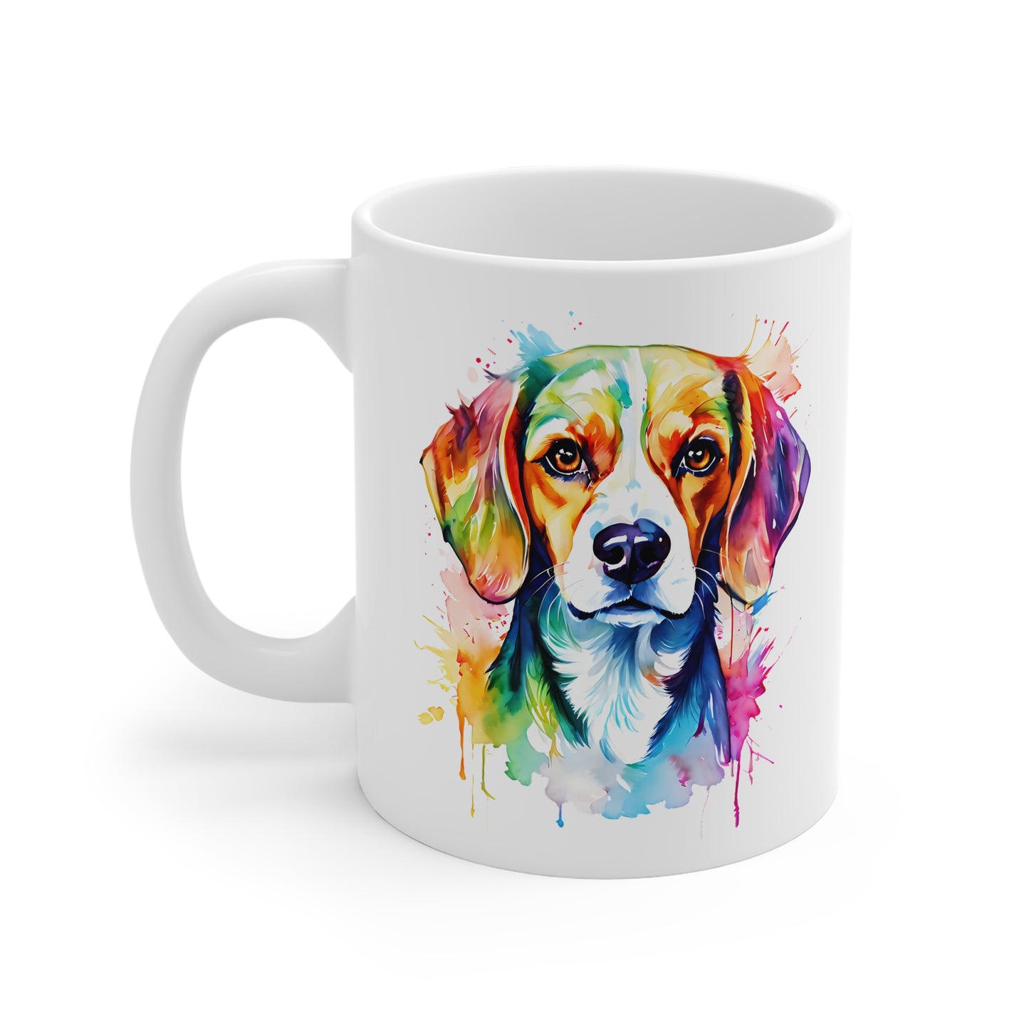 Beagle Mug – Colourful Watercolour Dog Art Gift for Beagle Lovers