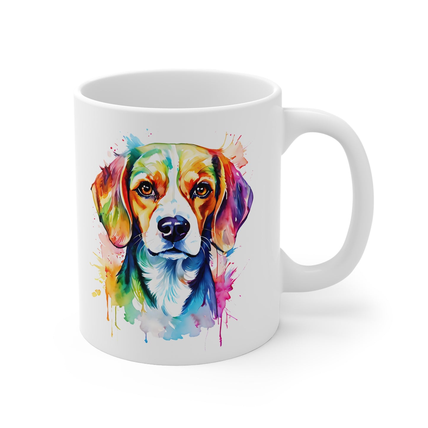 Beagle Mug – Colourful Watercolour Dog Art Gift for Beagle Lovers