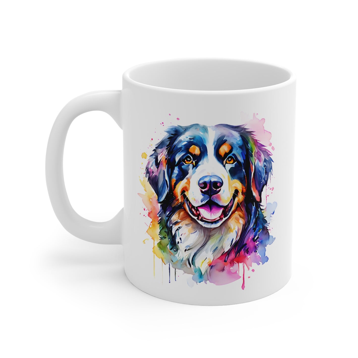 Bernese Mountain Dog Mug – Colourful Watercolour Dog Art Gift for Dog Lovers