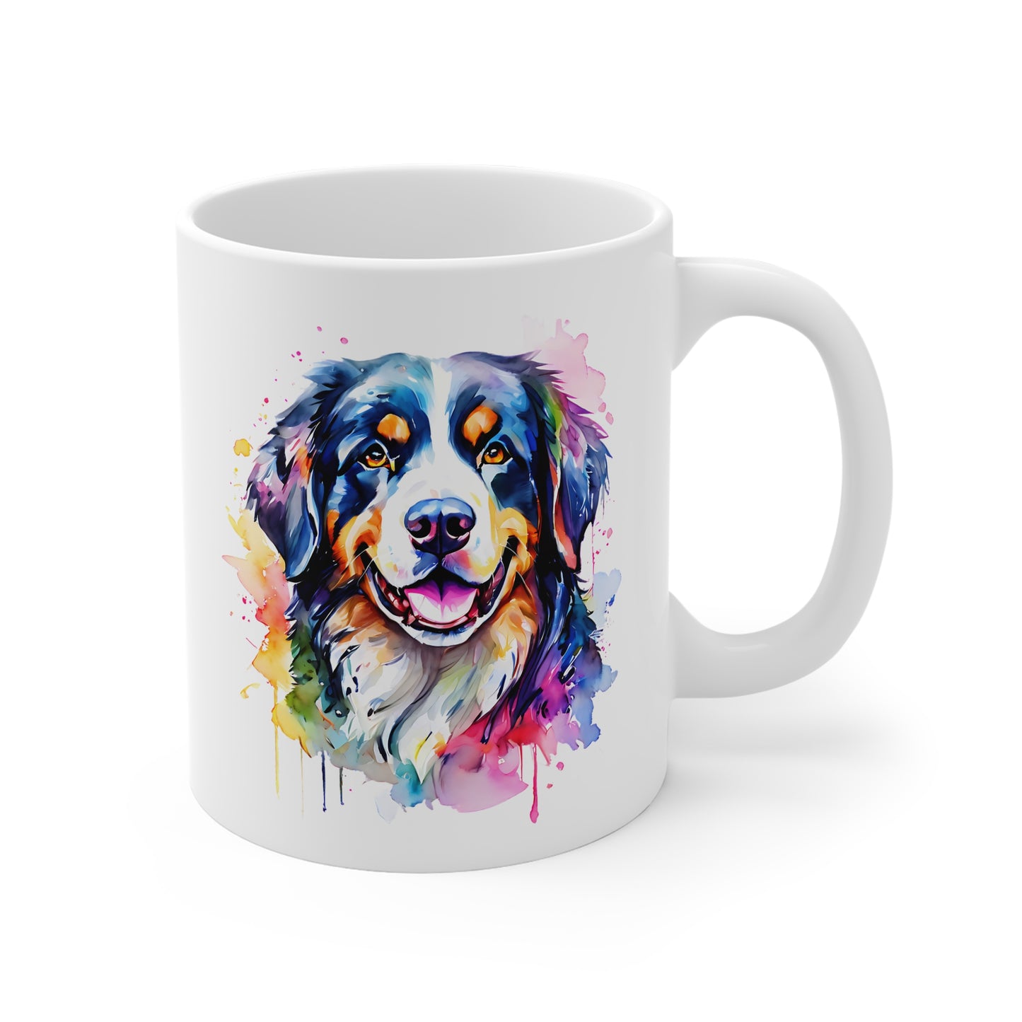 Bernese Mountain Dog Mug – Colourful Watercolour Dog Art Gift for Dog Lovers