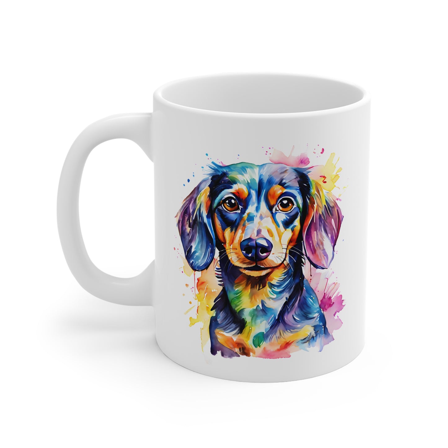 Dachshund Mug – Colourful Watercolour Dog Art Gift for Dachshund Lovers