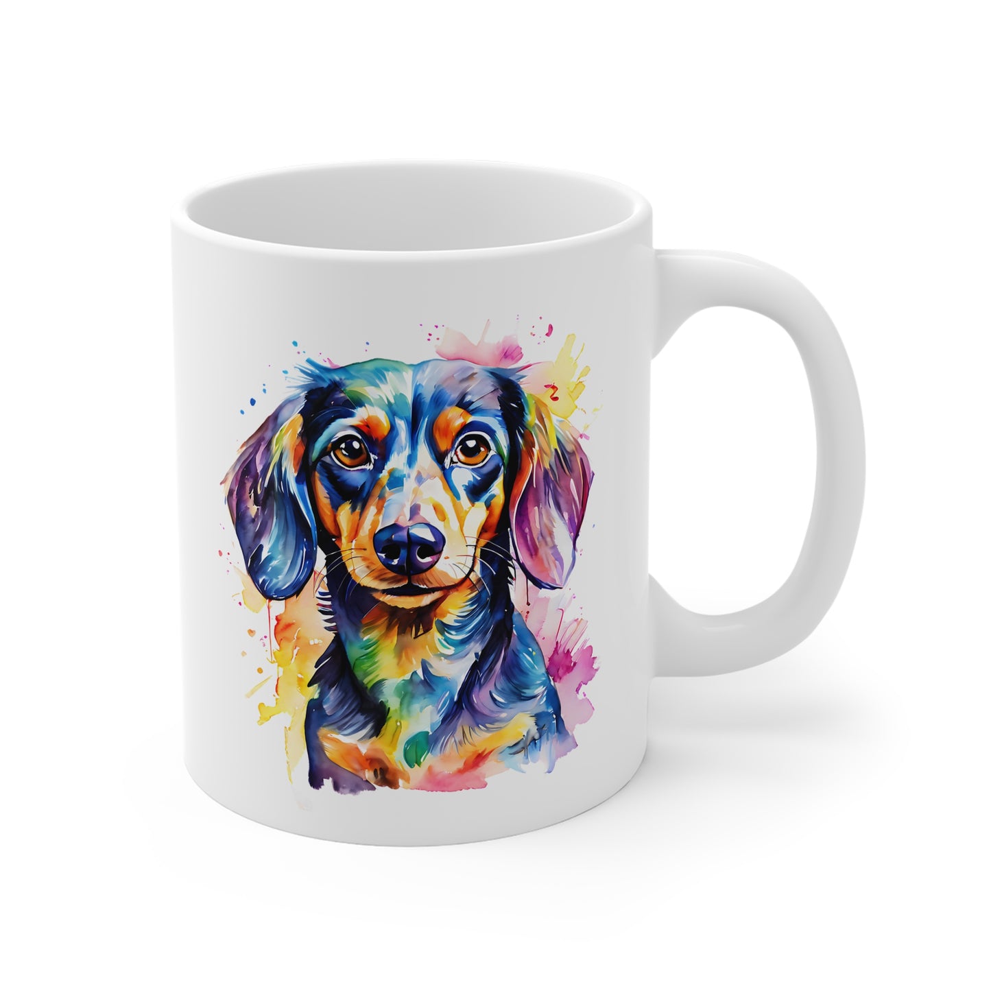 Dachshund Mug – Colourful Watercolour Dog Art Gift for Dachshund Lovers