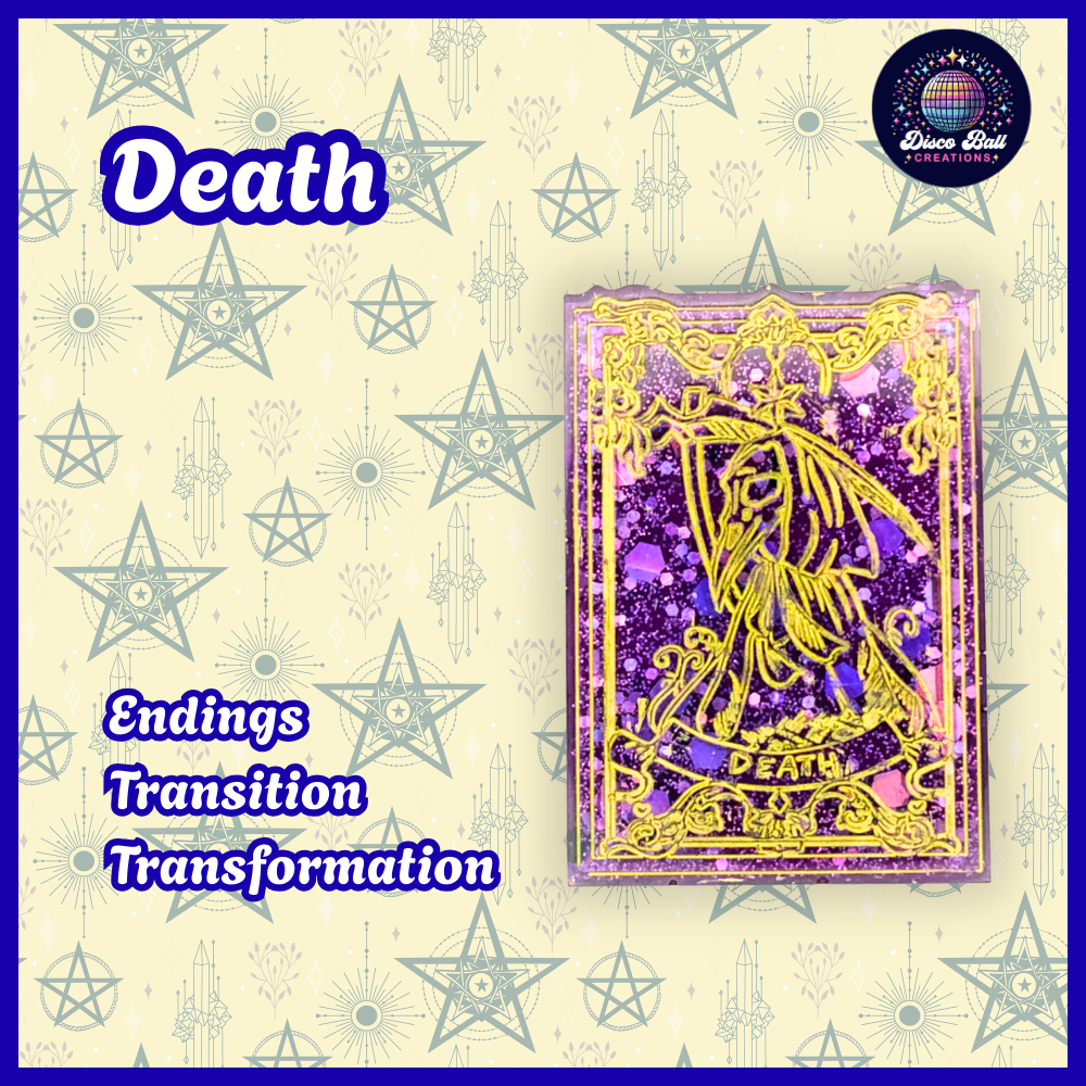 Handmade Resin Tarot Card Keyring - Celestial Charm - Witchy Gift, Spiritual Accessory, Purple & Gold Mystical Keychain