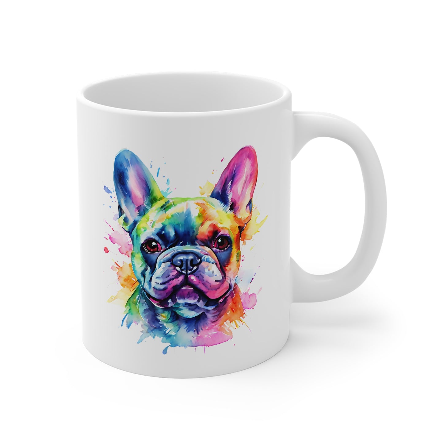 French Bulldog Mug – Colourful Watercolor Dog Art Gift for Frenchie Lovers