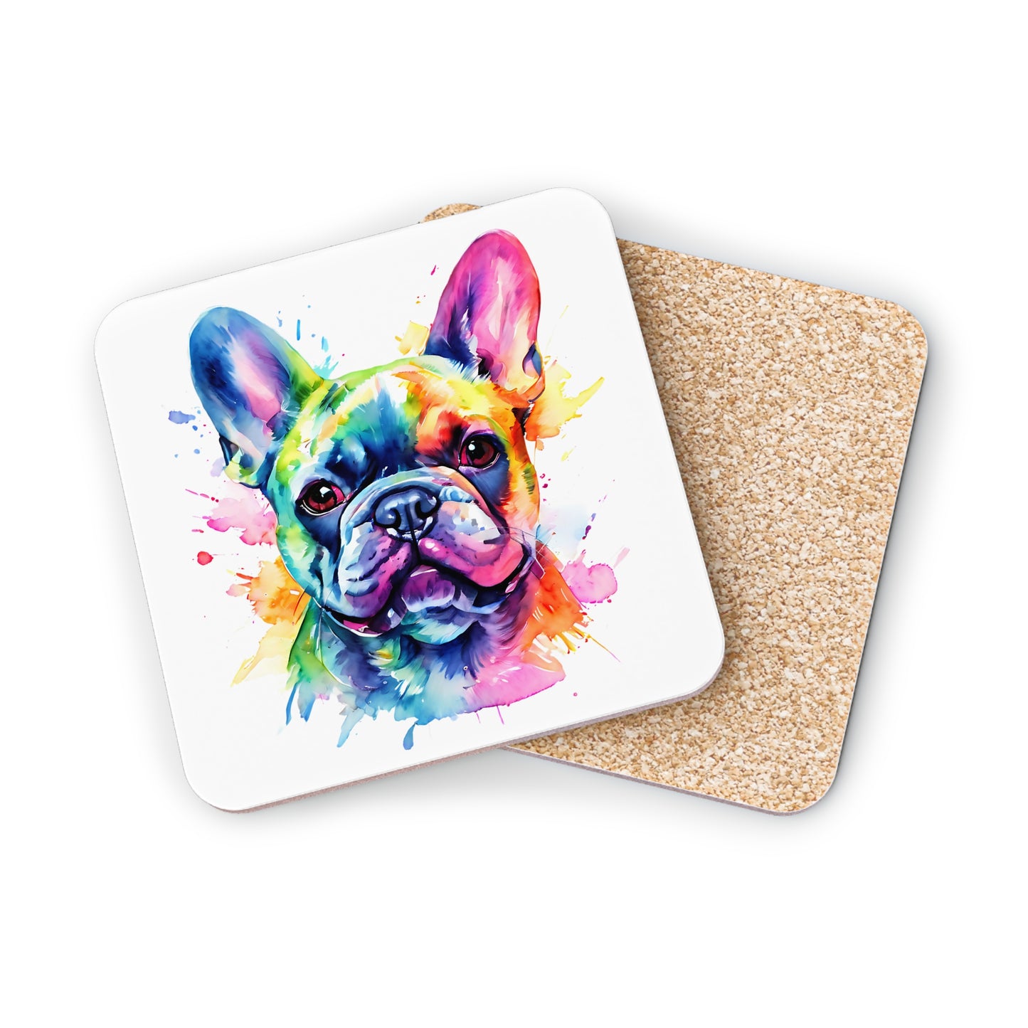 French Bulldog Coaster – Colourful Watercolour Dog Art Gift for Frenchie Lovers