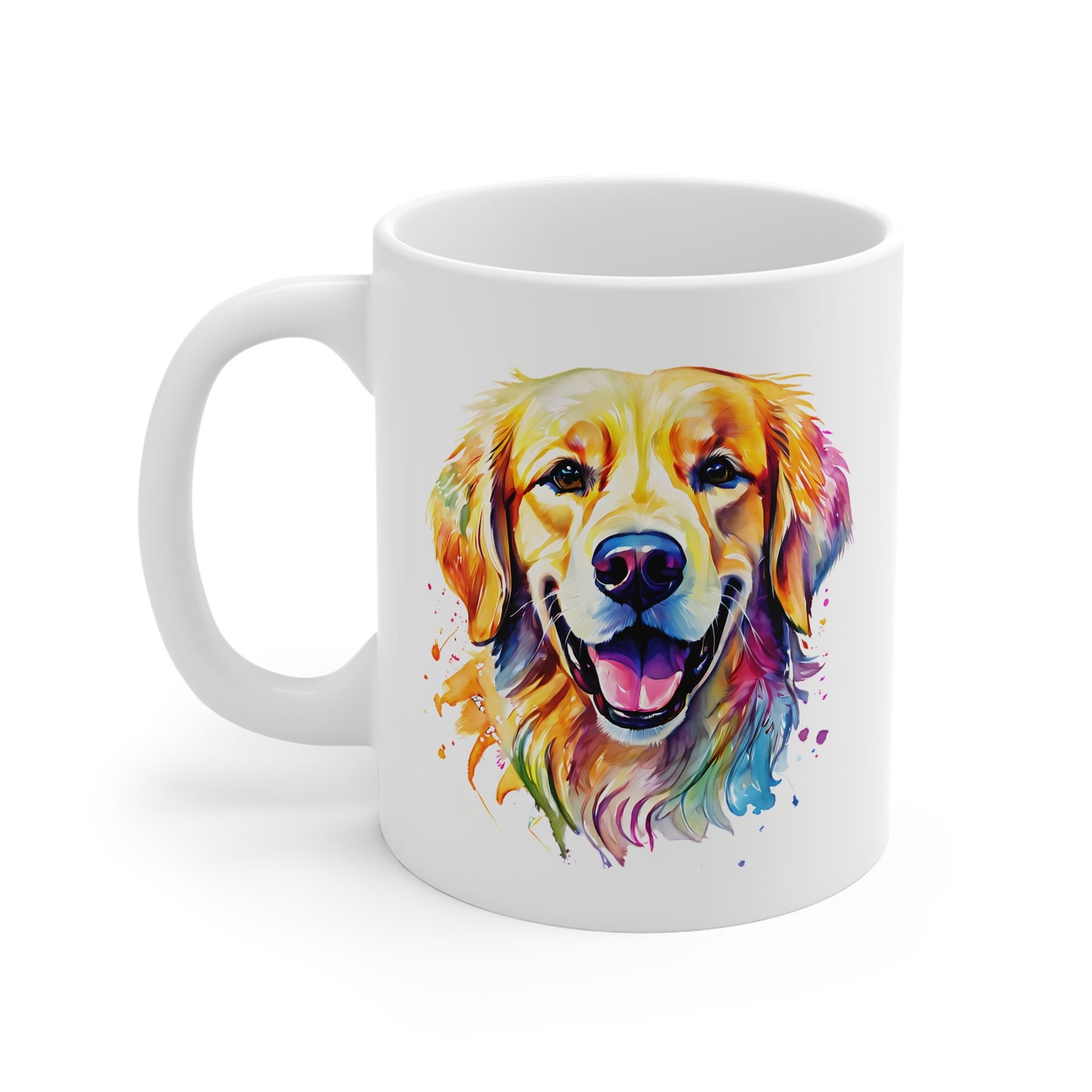 Golden Retriever Mug – Colourful Watercolour Dog Art Gift for Dog Lovers