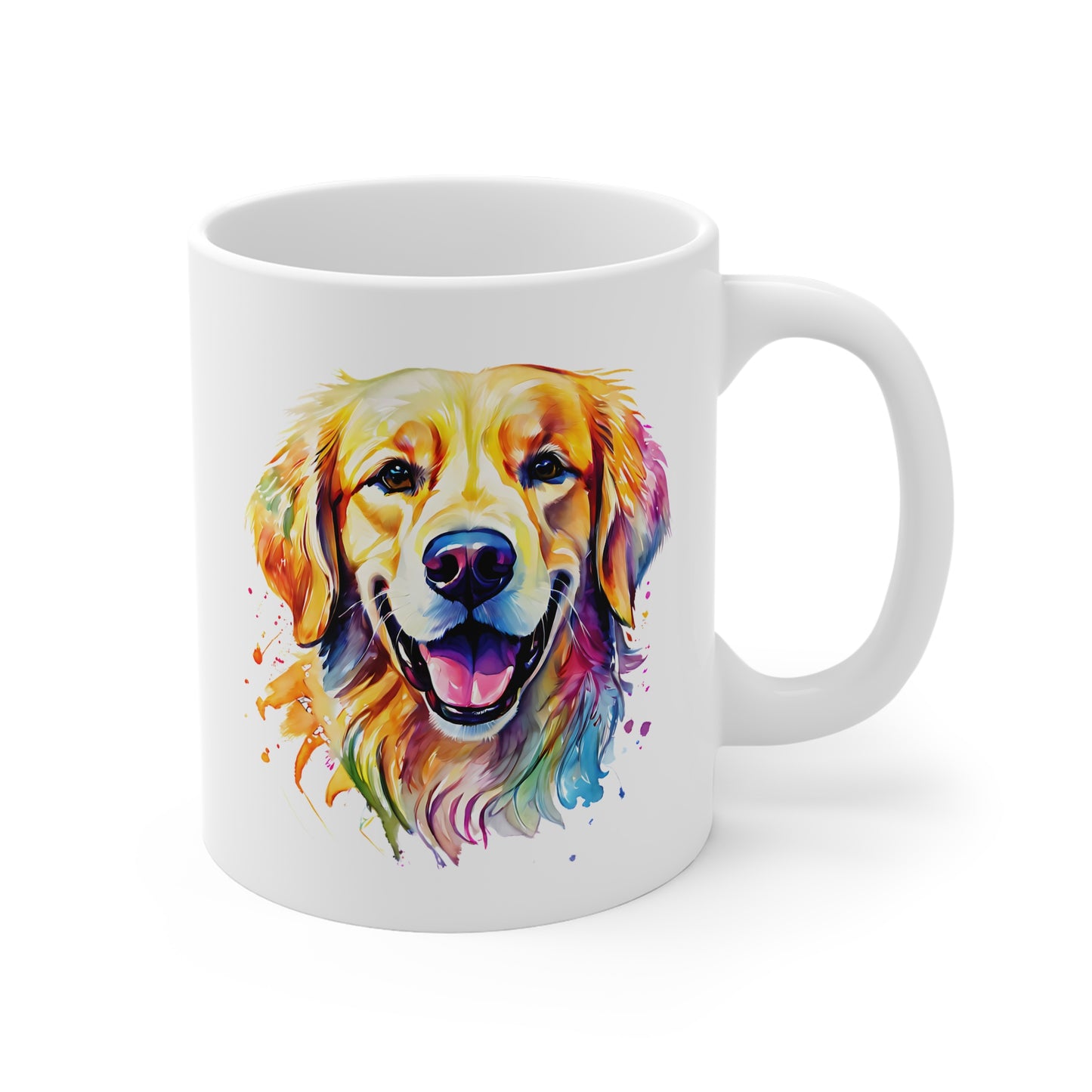 Golden Retriever Mug – Colourful Watercolour Dog Art Gift for Dog Lovers