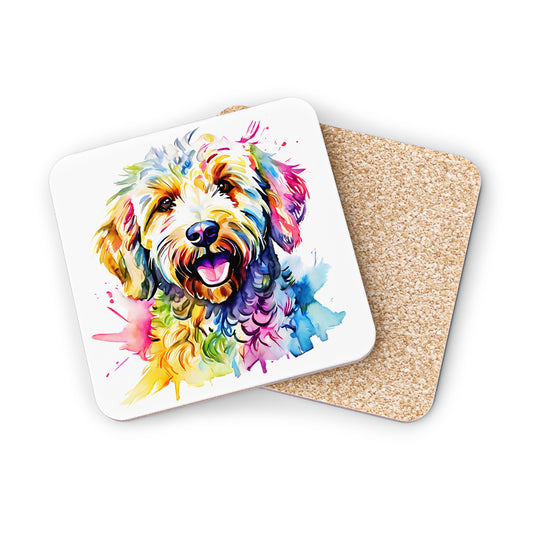 Goldendoodle Coaster – Colourful Watercolour Dog Art Gift for Dog Lovers