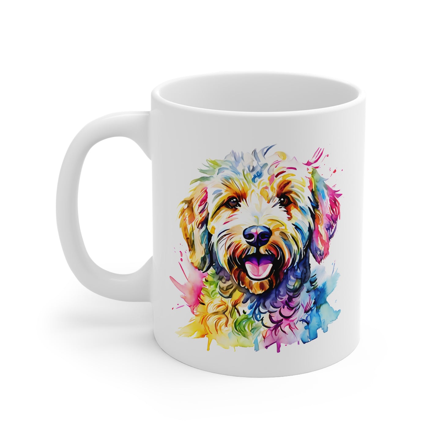 Goldendoodle Mug – Colourful Watercolour Dog Art Gift for Dog Lovers