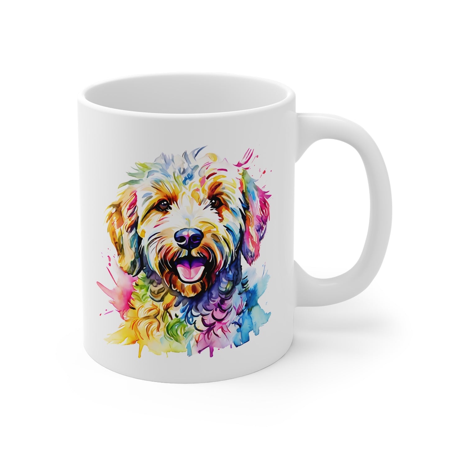 Goldendoodle Mug – Colourful Watercolour Dog Art Gift for Dog Lovers