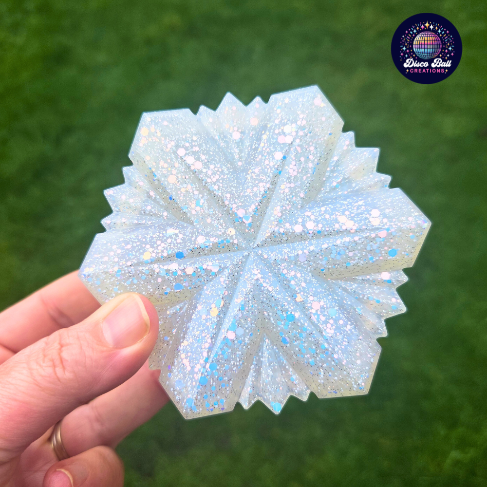 Snowflake Pot - Glitter Resin Jewellery Box & Christmas Décor