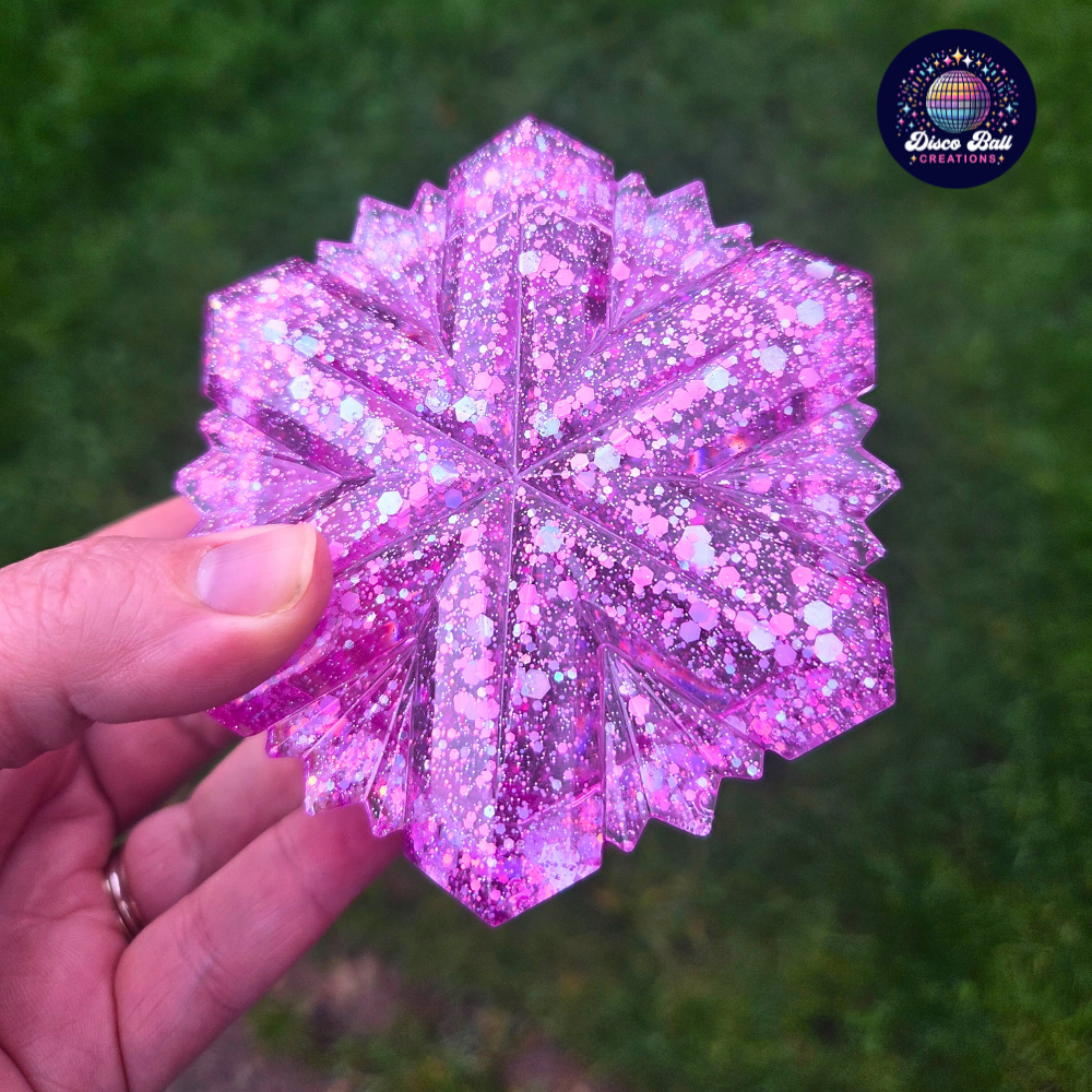 Snowflake Pot - Glitter Resin Jewellery Box & Christmas Décor