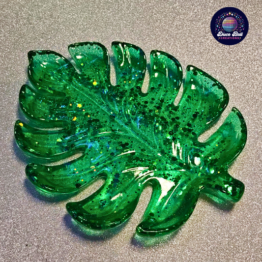 Maple Monstera & Elongated Leaf Tray | Resin Jewellery Dish & Catchall