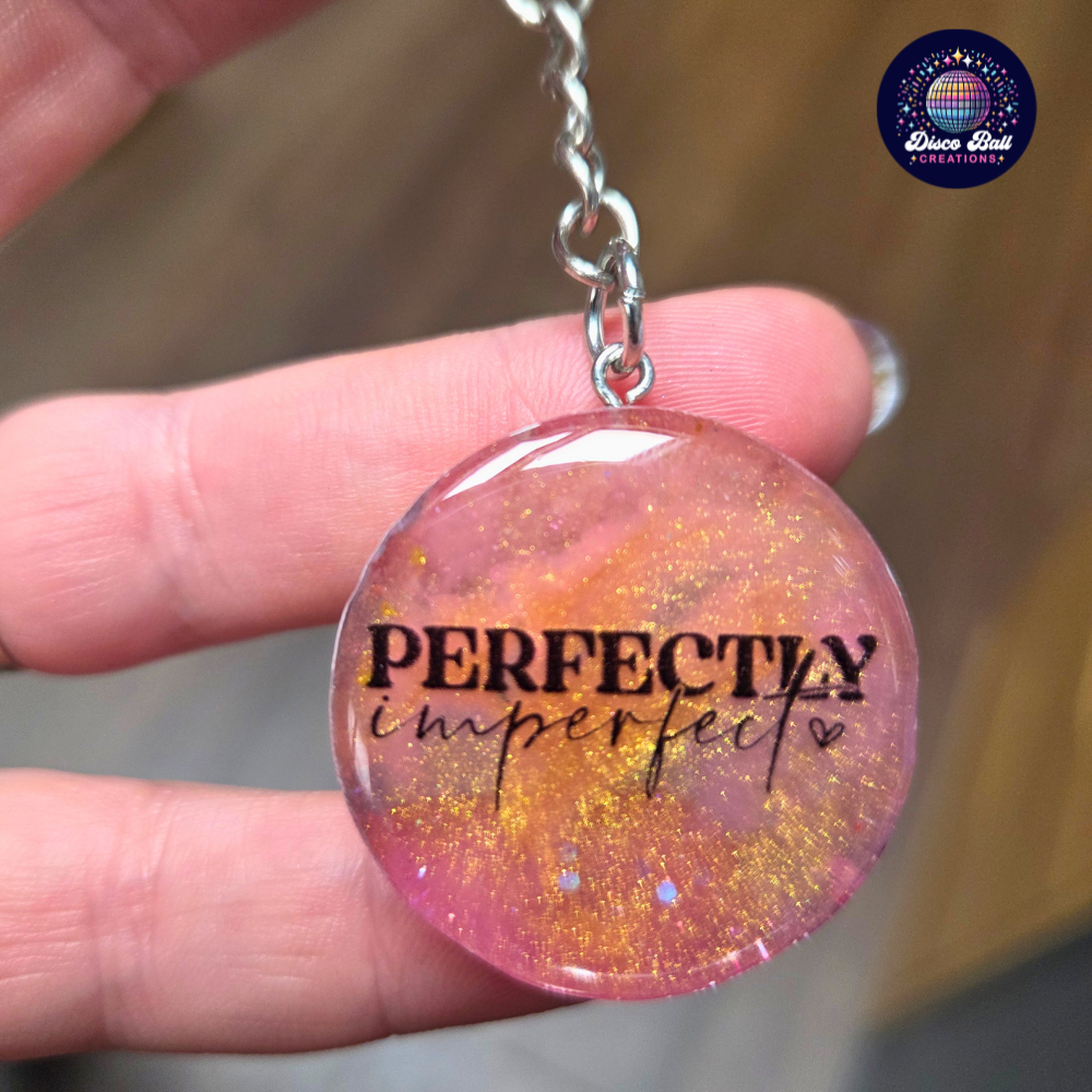 Handmade Resin Inspirational Quote Keyring - Positive Affirmation Keychain