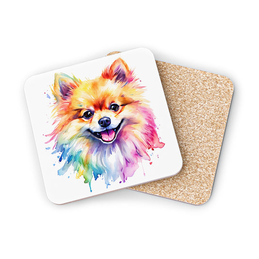 Pomeranian Coaster – Colourful Watercolour Dog Art Gift for Dog Lovers