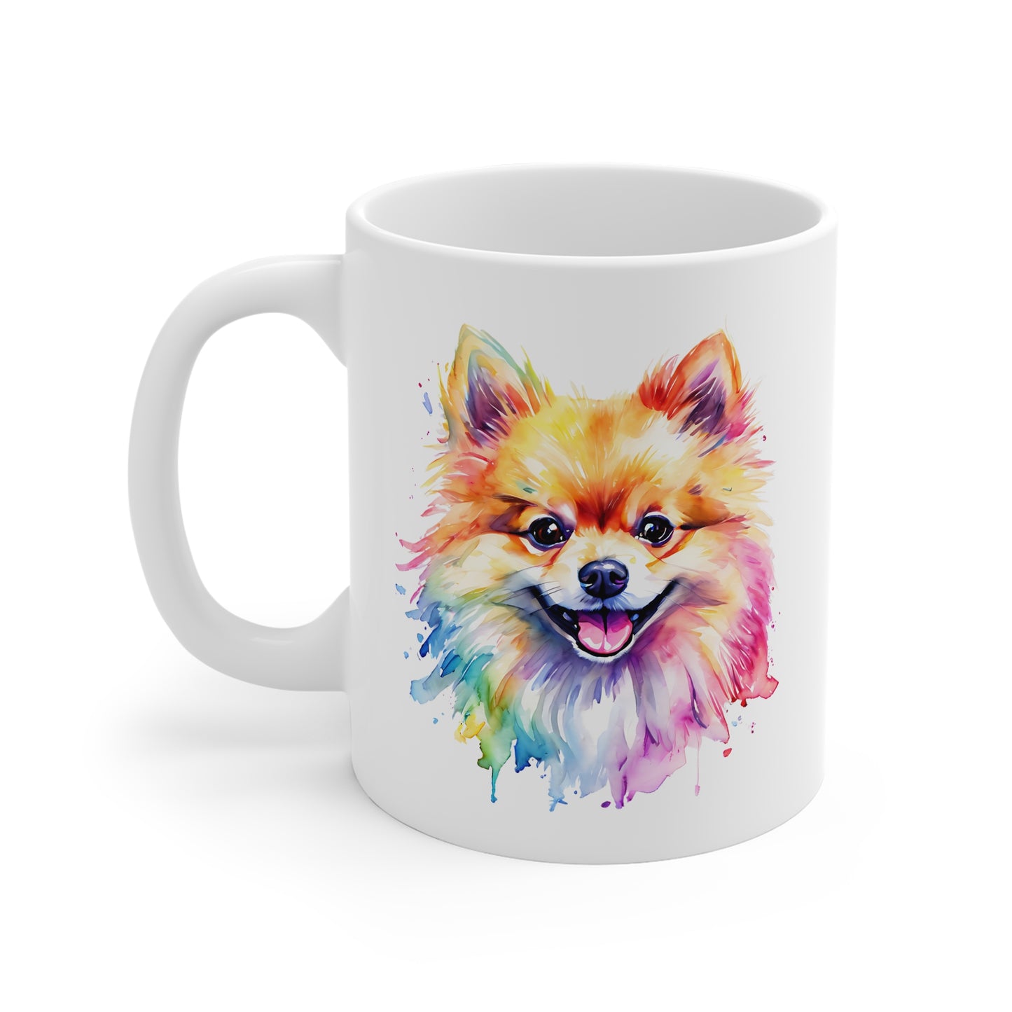 Pomeranian Mug – Colourful Watercolour Dog Art Gift for Dog Lovers