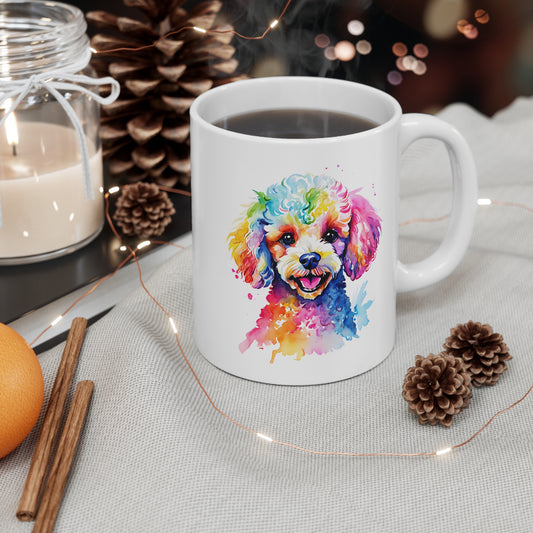 Poodle Mug – Colourful Watercolour Dog Art Gift for Dog Lovers