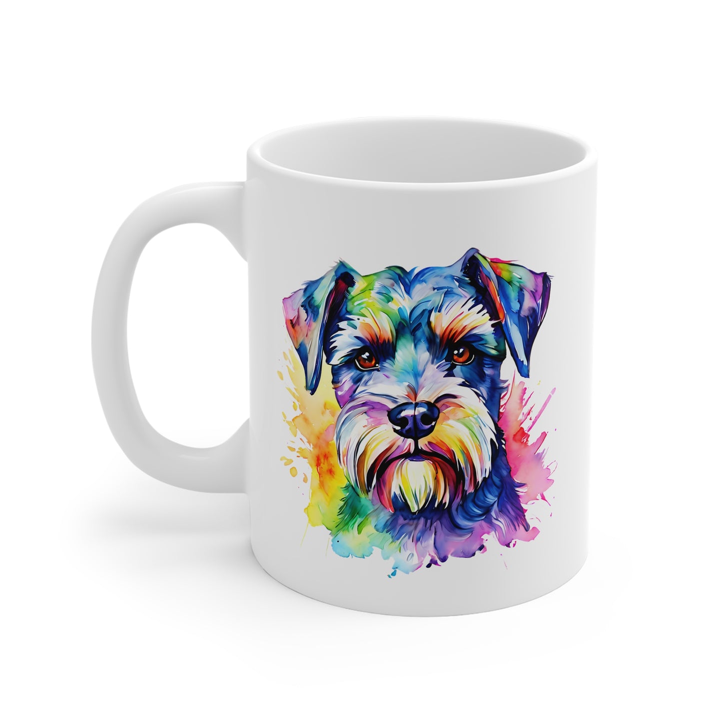 Schnauzer Mug – Colourful Watercolour Dog Art Gift for Dog Lovers