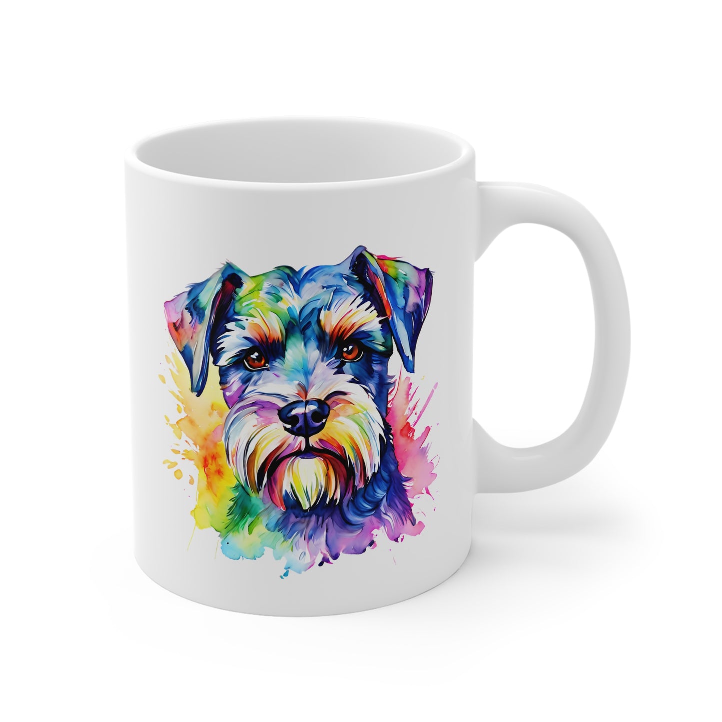 Schnauzer Mug – Colourful Watercolour Dog Art Gift for Dog Lovers