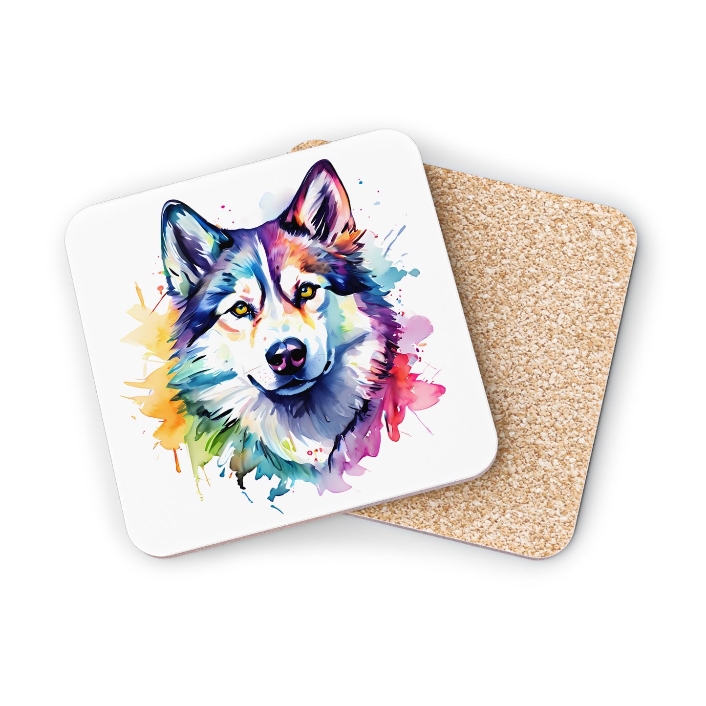 Siberian Husky Coaster – Colourful Watercolour Dog Art Gift for Dog Lovers