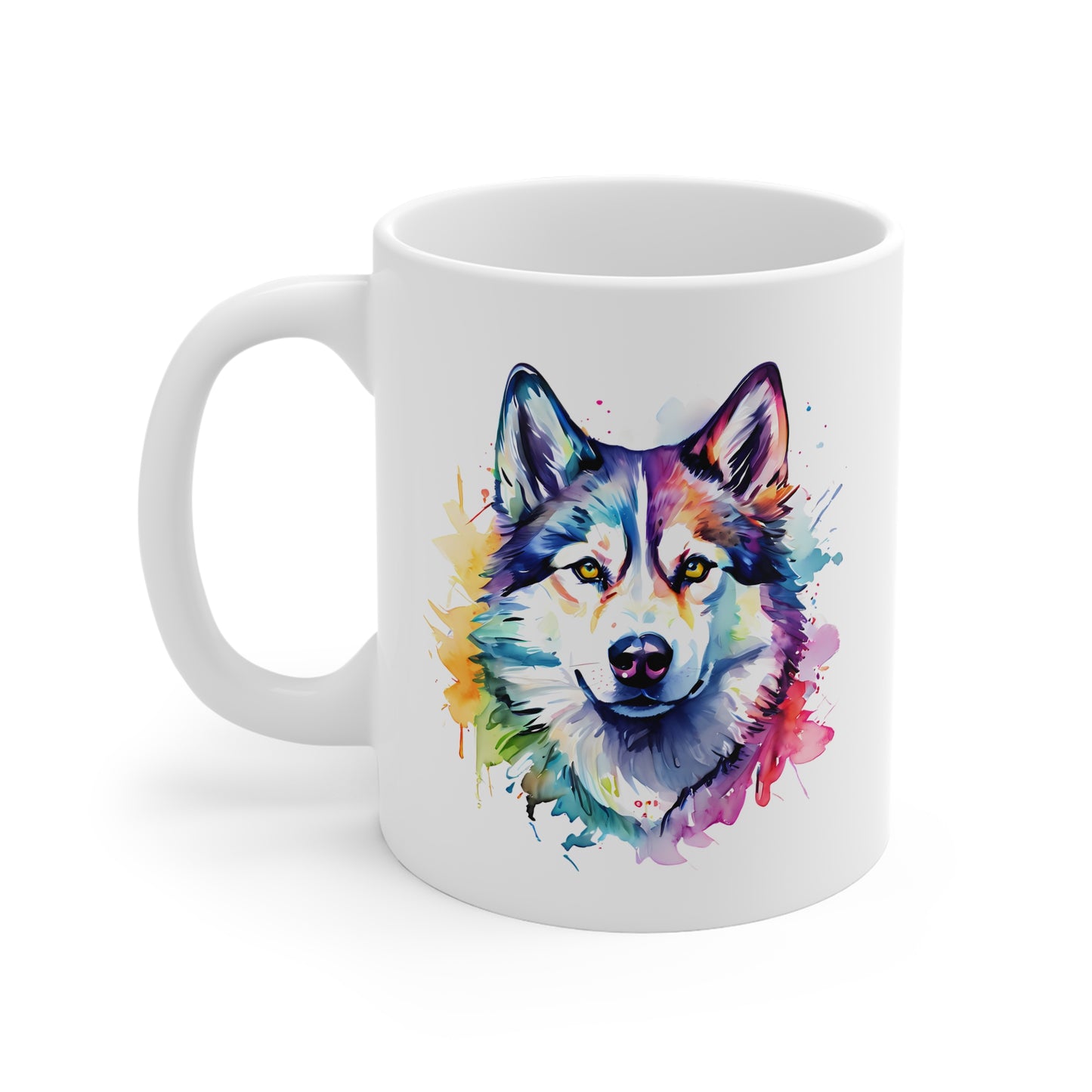 Siberian Husky Mug – Colourful Watercolour Dog Art Gift for Dog Lovers