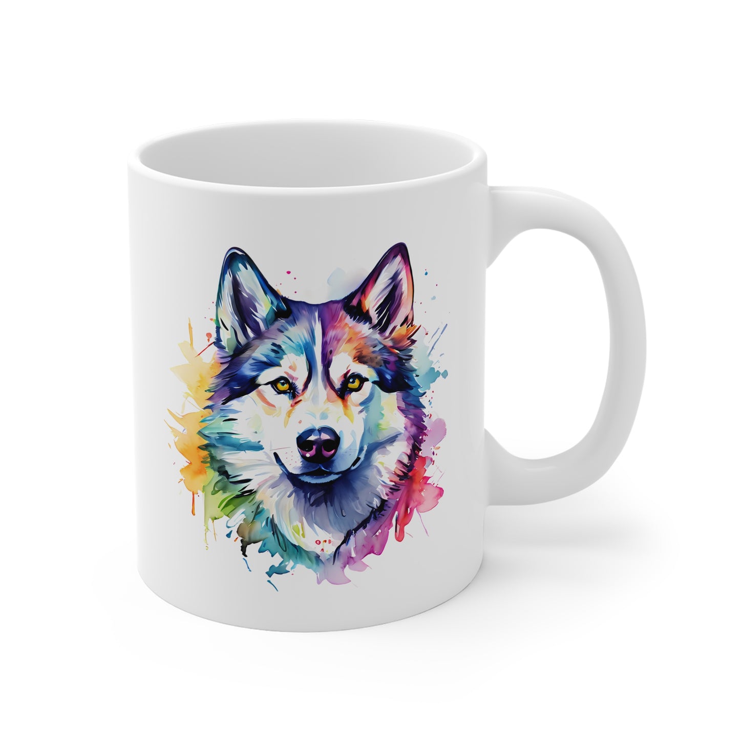 Siberian Husky Mug – Colourful Watercolour Dog Art Gift for Dog Lovers