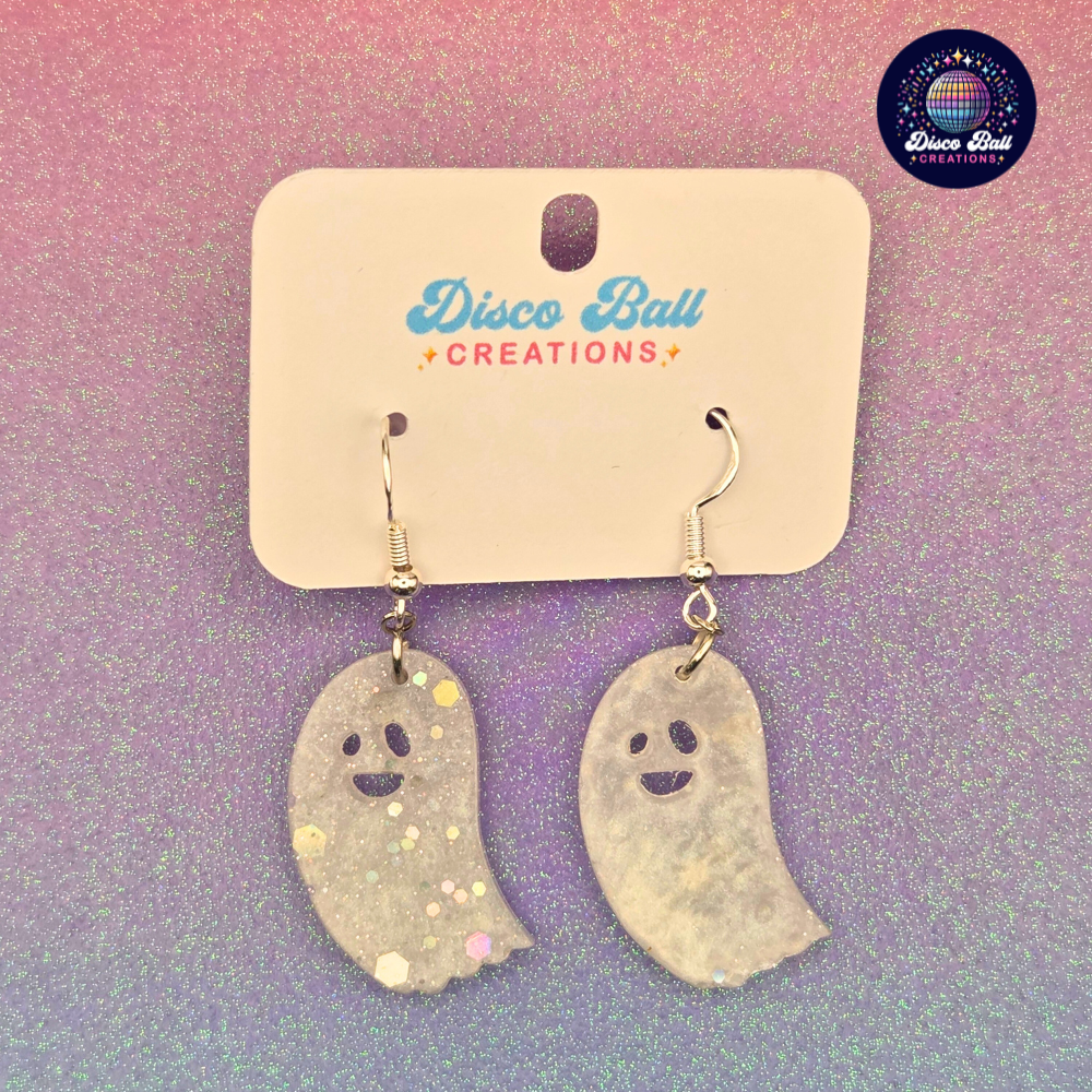 The Boo Crew Ghost Earrings | Spooky Cute Resin Jewellery | Halloween Accessories