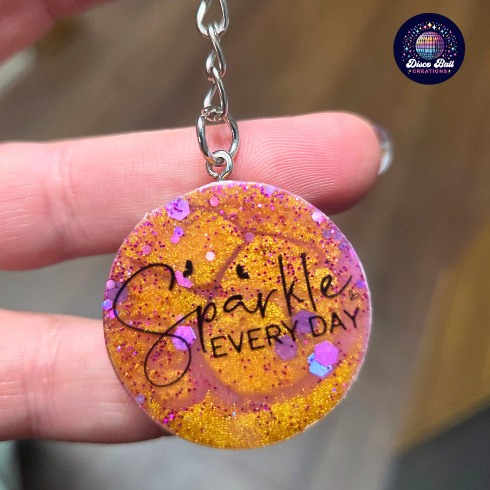 Handmade Resin Inspirational Quote Keyring - Positive Affirmation Keychain