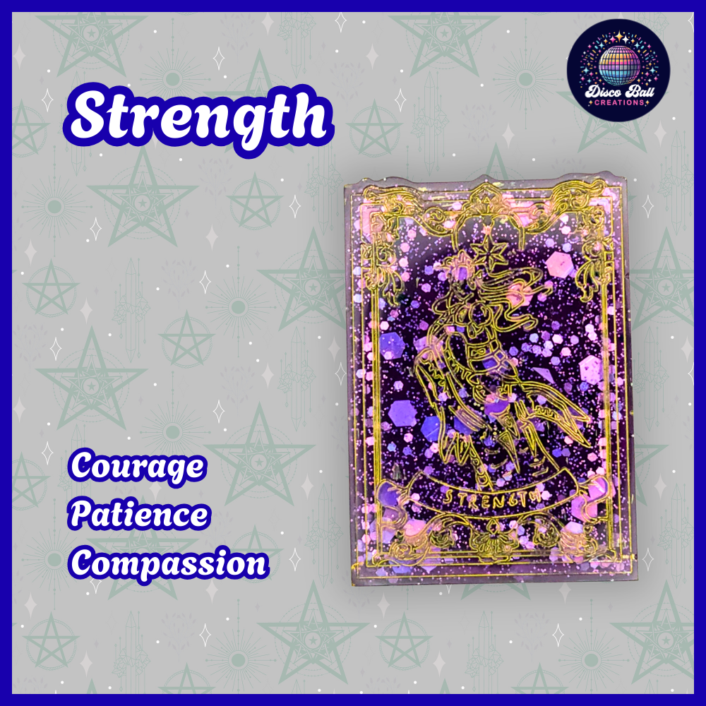 Handmade Resin Tarot Card Keyring - Celestial Charm - Witchy Gift, Spiritual Accessory, Purple & Gold Mystical Keychain