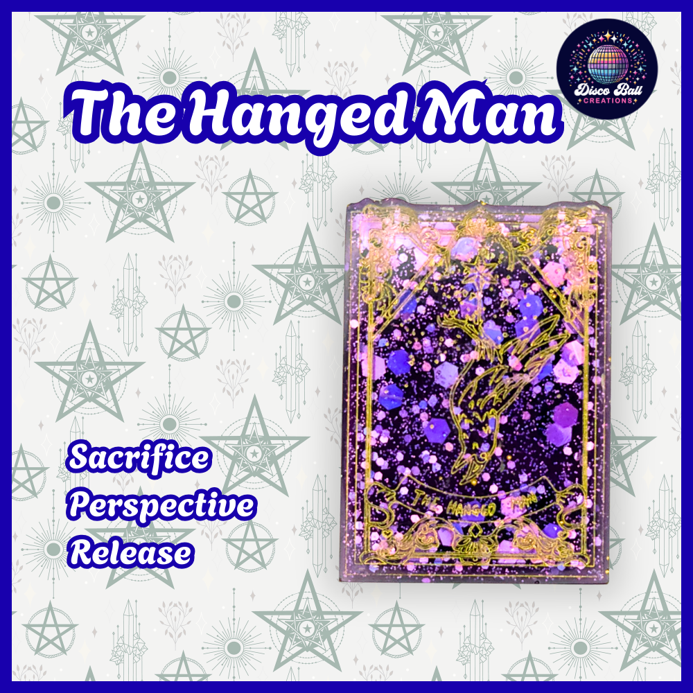 Handmade Resin Tarot Card Keyring - Celestial Charm - Witchy Gift, Spiritual Accessory, Purple & Gold Mystical Keychain