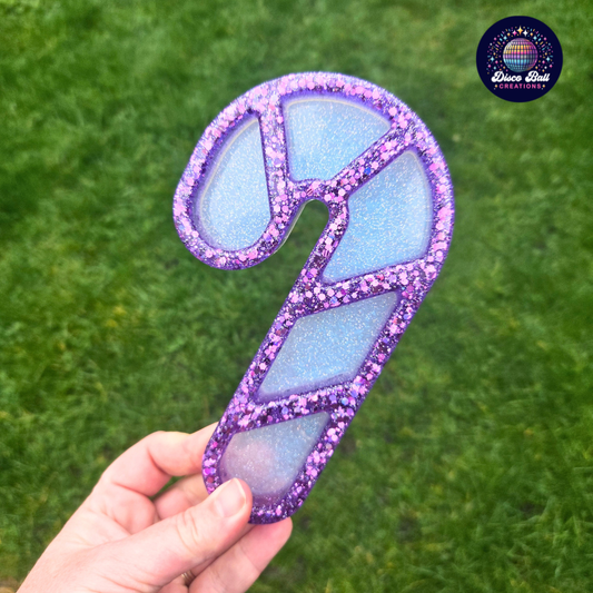 Glitter Candy Cane Resin Tray